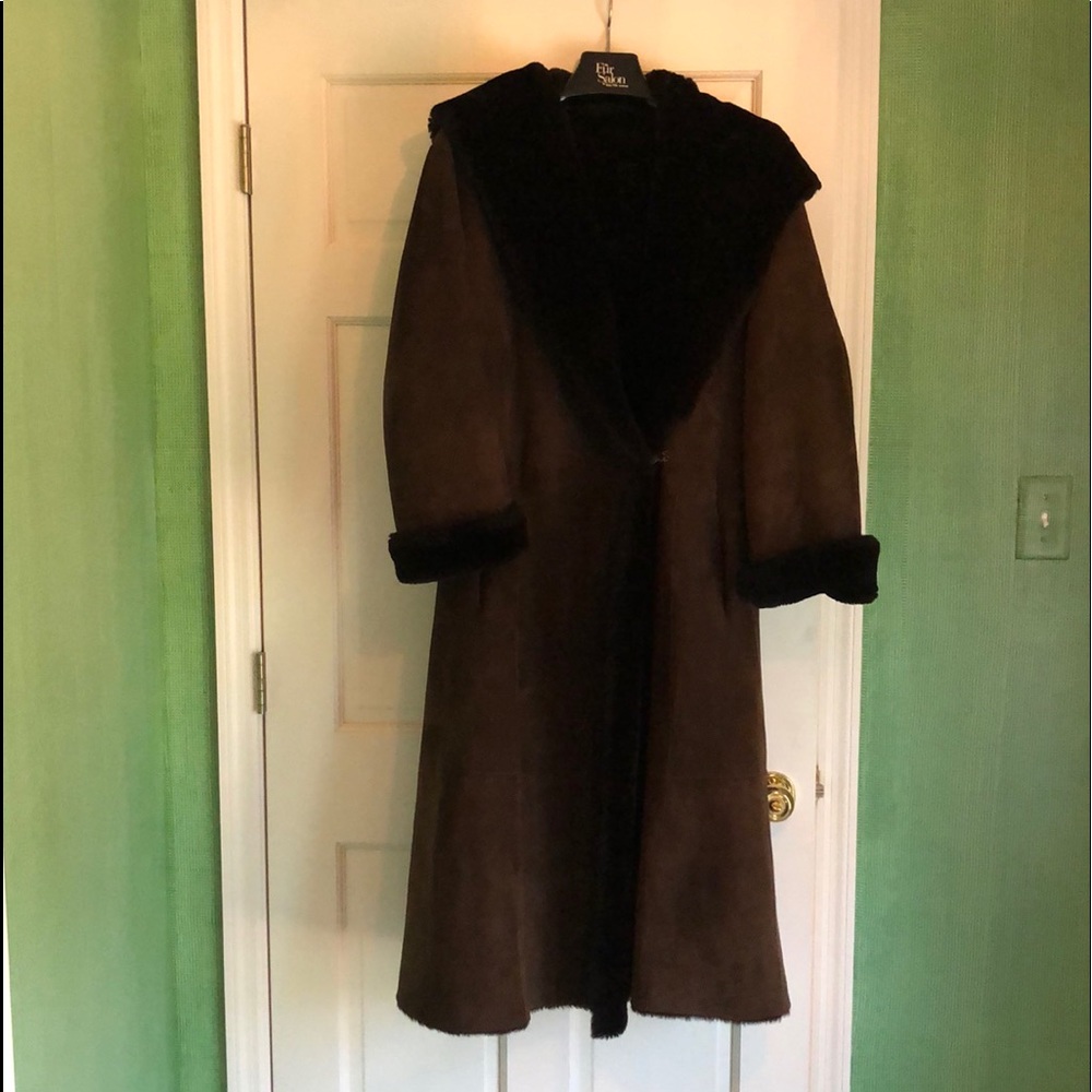 Womens long Shearling / Suede coat